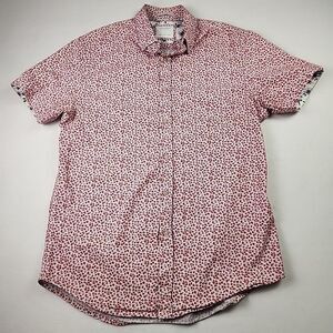 Cactus Man Ricky Singh Mens Floral Print Button Down Shirt Short Sleeve Small